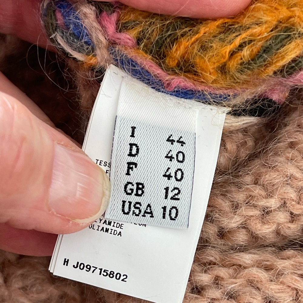 MOSCHINO Cheap & Chic Pink Mohair Blend Patterned Knit Sweater EUC Size 10 US - Picture 7 of 15